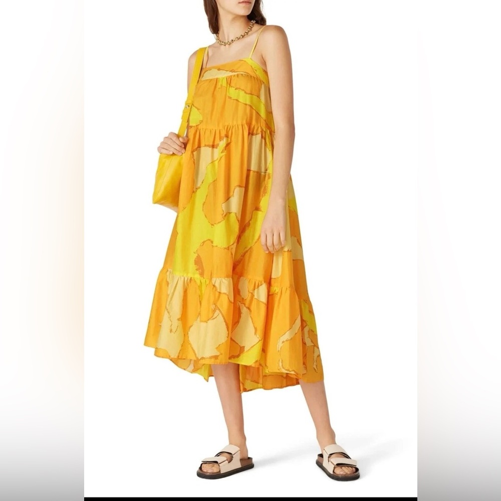 Simon Miller Yellow & Orange Abstract High Low Maxi Dress